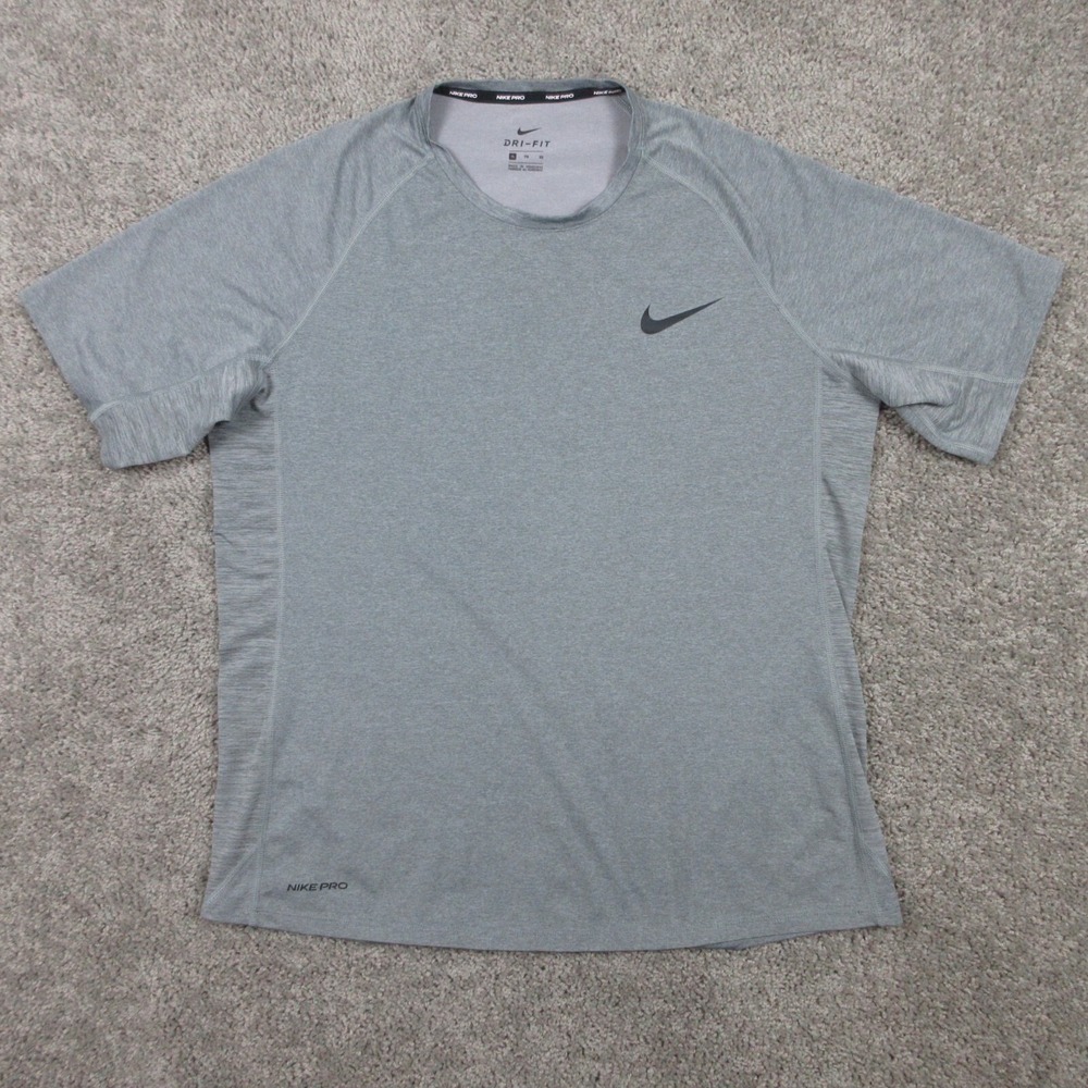 Nike Shirt Mens Extra Large Gray Pro Drifit Performance Fitted Undershirt Swoosh